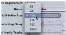 Primary Requirement: 20.0 MP Driver: 32 64 I/O Buffer Size: ✓ 128 256 Recording Delay: 512 1024 Audio tracks