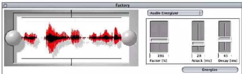 Factory Audio Energizer 191 Factor [%] 28 Attack [ms] 43 Decay [ms] Energize
