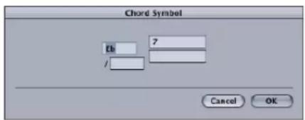 Chord Symbol 7 / Cancel OK