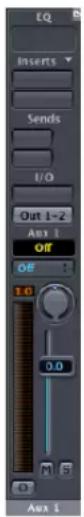 EQ Inserts Sends I/O Out 1-2 Am 1 Off 1.0 0.0 Aux 1