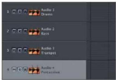 1 Audio 1 Drums 2 Audio 2 Rats 3 Audio 3 Trumpet 4 Audio + Percussion