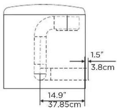 1.5" 3.8cm 14.9" 37.85cm
