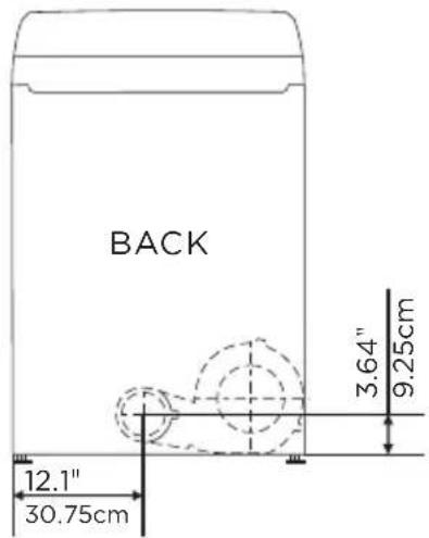 BACK 12.1" 30.75cm 3.64" 9.25cm