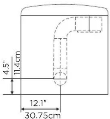 4.5" 11.4cm 12.1" 30.75cm