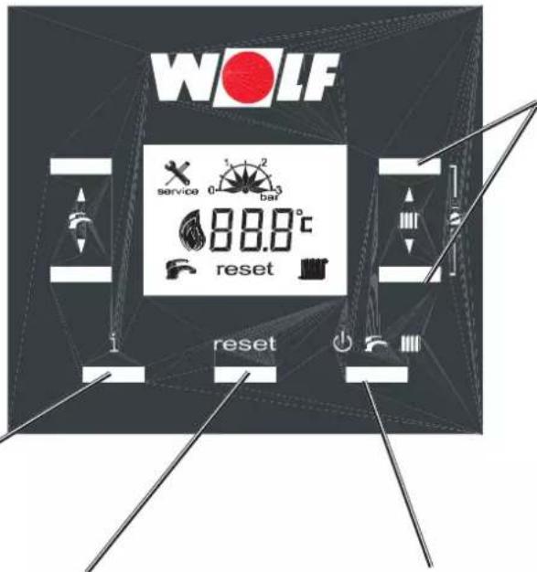 WOLF service 0 bar 88.8°C reset reset