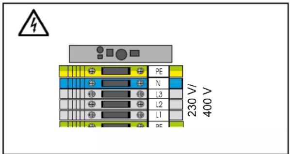230 V/ 400 V PE N L3 L2 L1 PE