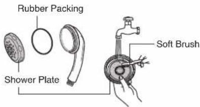 Rubber Packing Shower Plate Soft Brush