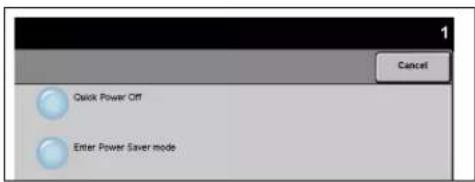 Quick Power Off Enter Power Saver mode Cancel