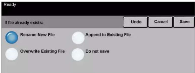 Ready If file already exists: Undo Cancel Save Rename New File Append to Existing File Overwrite Existing File Do not save