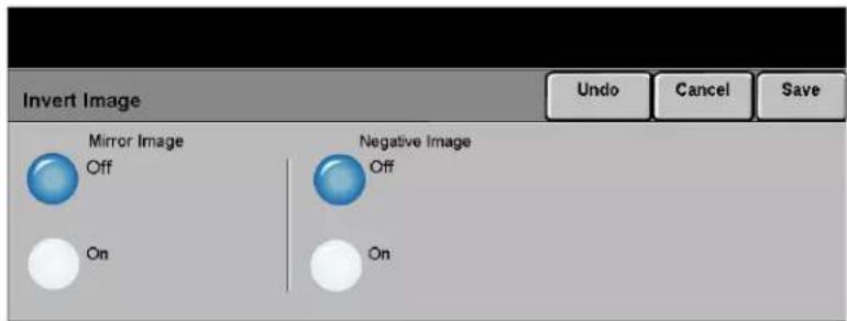Invert Image Mirror Image Off On Negative Image Off On Undo Cancel Save