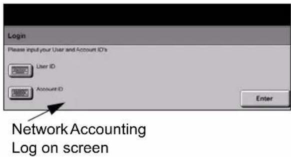 Login Please input your User and Account ID's User ID Account ID Enter Network Accounting Log on screen