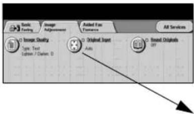Text Fasting Image Adjustment Added Fax Features All Services D Image Display Type: Text Layout / Division: D D Original Export Auto D Bound Discharge OFF