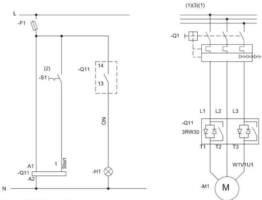 SIEMENS 3RW4027-1BB15 - Control of the 3RW30 by switch - 1