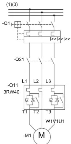 (1)(3) -Q1 -Q21 -L1 L2 L3 -Q11 3RW40 -T1 T2 T3 -W1V1U1 -M1 M