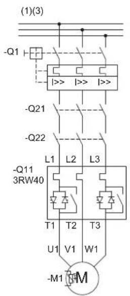 (1)(3) -Q1 -Q21 -Q22 -L1 L2 L3 -Q11 3RW40 -T1 T2 T3 -U1 V1 W1 -M1 M