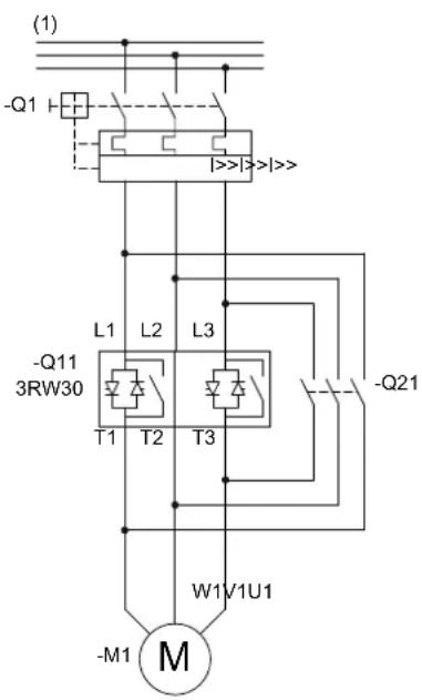 (1) -Q1 L1 L2 L3 -Q11 L3 3RW30 T1 T2 T3 -W1V1U1 -M1 M -Q21