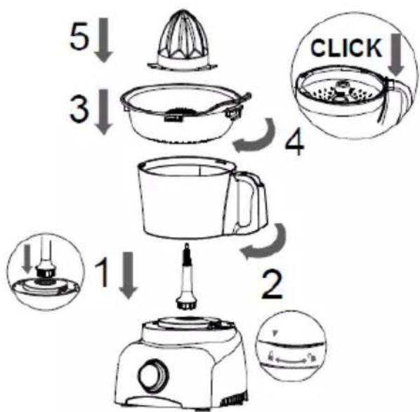 TurboTronic TT-FP800 - ■ USING THE CITRUS JUICER - 2