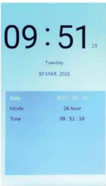 09:51 Tuesday 30 MAR. 2021 Date 2021-08-10 Mode 24 hour Time 09:51:16