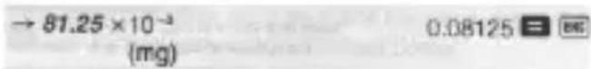 → 81.25 × 10-4 (mg) 0.08125 = BR