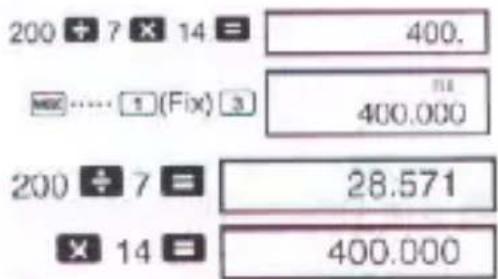 200 + 7 × 14 = 400. ... (Fix) 3 400.000 200 ÷ 7 = 28.571 × 14 = 400.000