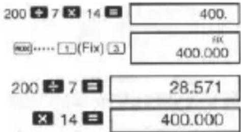 200 + 7 × 14 = 400. ... 1 (Fix) 3 = 400.000 200 ÷ 7 = 28.571 × 14 = 400.000