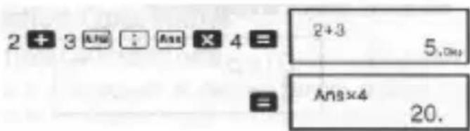 2 + 3 ANS : Ans X 4 = 2+3 5.0% Ans×4 20.