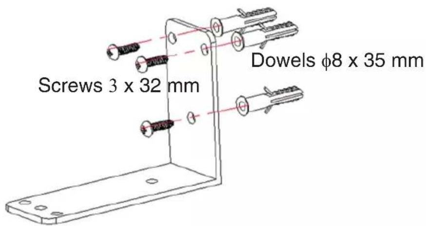 Screws 3 x 32 mm Dowels φ8 x 35 mm