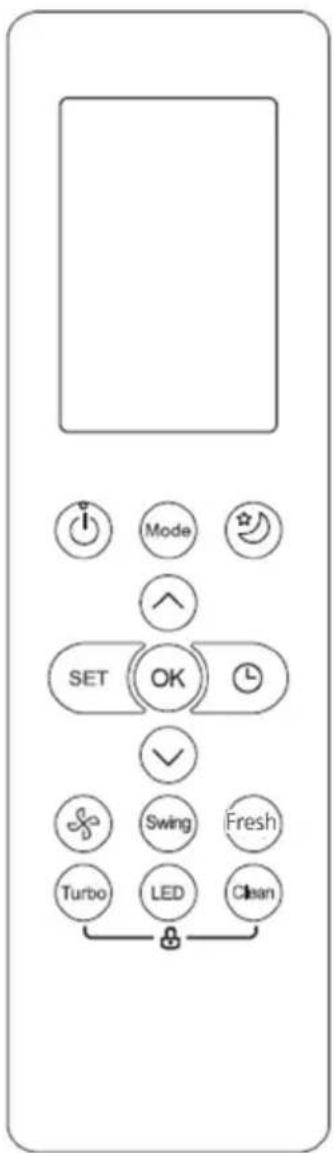 Control panel interface with labeled buttons and icons for settings, modes, actions, and lighting controls