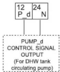 12 P_d 24 N PUMP_d CONTROL SIGNAL OUTPUT (For DHW tank circulating pump)