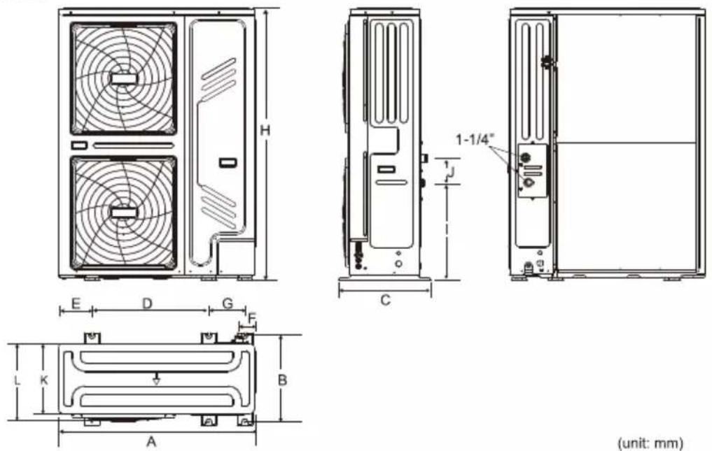 Vivax HPM-61CH180AERIs R32-3 - Dimensions - 1