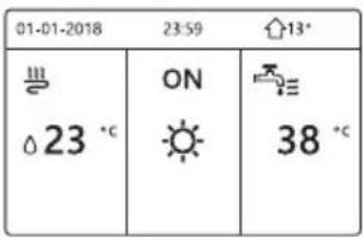 01-01-2018 23:59 13° ∞ △23 °C ON ☀️ 38 °C