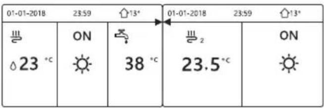 01-01-2018 23:59 13° 01-01-2018 23:59 13° ON 38 °C 23.5 °C ON 23 °C 23.5 °C