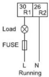 30 R1 26 R2 Load FUSE L N Running