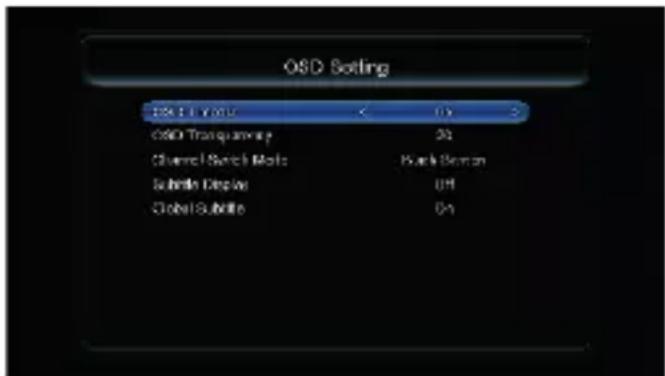 OSD Setting OSI & Venu OSO Transparency Channel Switch Mode Substrate Display Global Substrate
