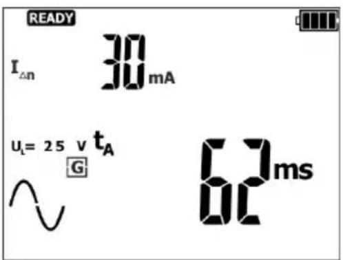 READY I△n 30 mA uL= 25 v tA G 62ms