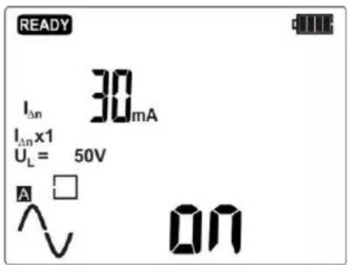 READY IΔn 30mA IΔn×1 UL = 50V A □ ON