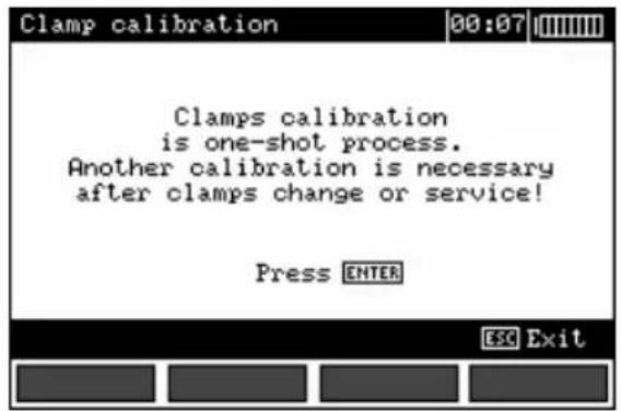 Clamps calibration is one-shot process. Another calibration is necessary after clamps change or service! Press ENTER ESC Exit