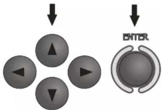Diagram showing directional arrows and a labeled 'ENTER' button, likely illustrating a process or state transition.