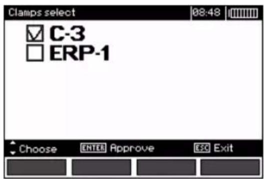 Clamps select C-3 ERP-1 Choose ENTER Approve ESC Exit