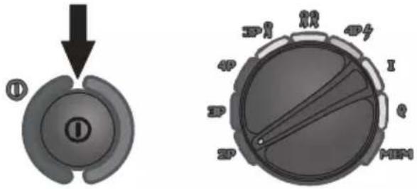 Diagram showing a device with labeled components and a corresponding circular diagram with labeled segments and parts.