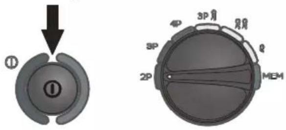 Diagram showing a mechanical component with labeled parts and an exploded view of its internal structure, including 2P, 3P, and MEM sections.