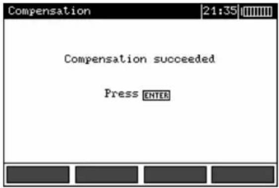 Compensation 21:35 Compensation succeeded Press ENTER