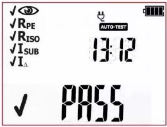 ✓ eye ✓ RPE ✓ RISO ✓ ISUB ✓ IΔ AUTO-TEST 13:12 ✓ PASS