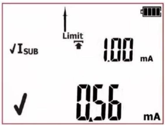 √I_SUB Limit 1.00 mA ✓ 0.56 mA