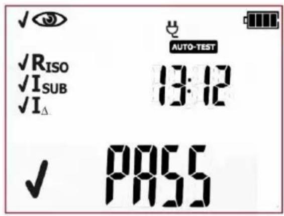 ✓ ✓RISO ✓I_SUB ✓I_Δ AUTO-TEST 13:12 ✓ PASS