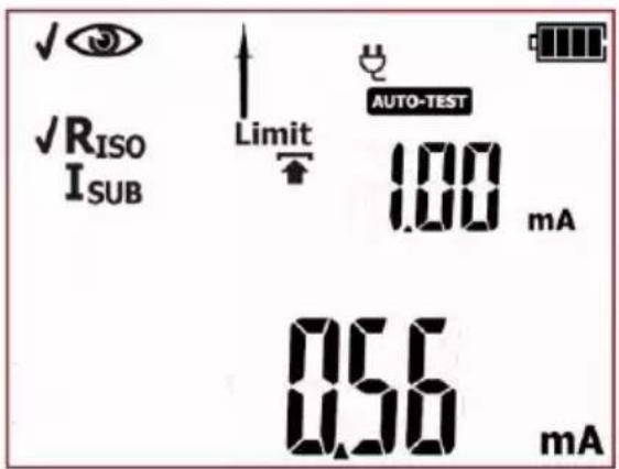 ✓ ✓RISO I_SUB Limit AUTO-TEST 1.00 mA 0.56 mA