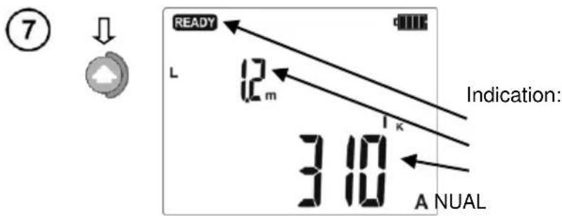 ⑦ READY L 12m 310 A NUAL Indication: