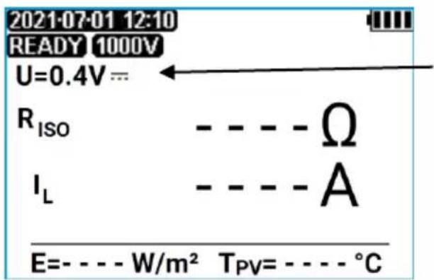 2021-07-01 12:10 READY 1000V U=0.4V = - RISO -----Ω IL -----A E=-----W/m² TPV=-----°C