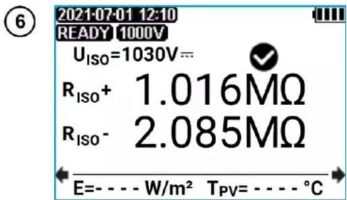 2021-07-01 12:10 READY 1000V UISO=1030V--- RISO+ 1.016MΩ RISO- 2.085MΩ E=----W/m² TPV=----°C