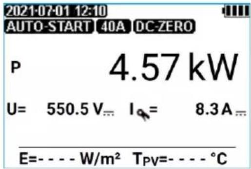 2021-07-01 12:10 AUTO-START 40A DC-ZERO P 4.57 kW U= 550.5 V= Iq= 8.3 A=_ E=----W/m² TPv=----°C